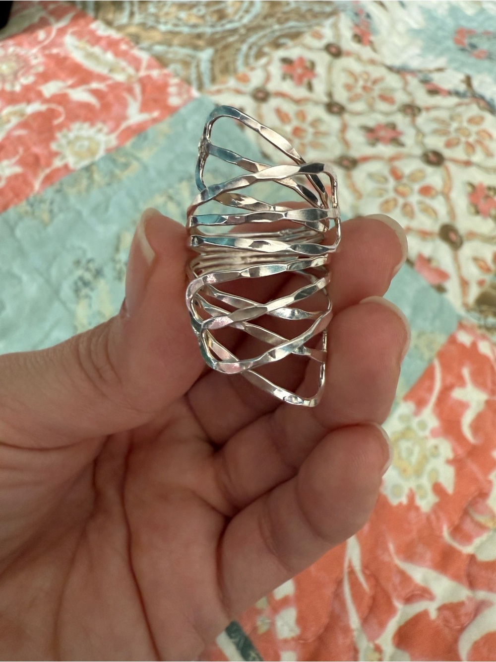 Pure Silver .925 Multi-Band Openwork Ring - Sleek Silver Statement size 9